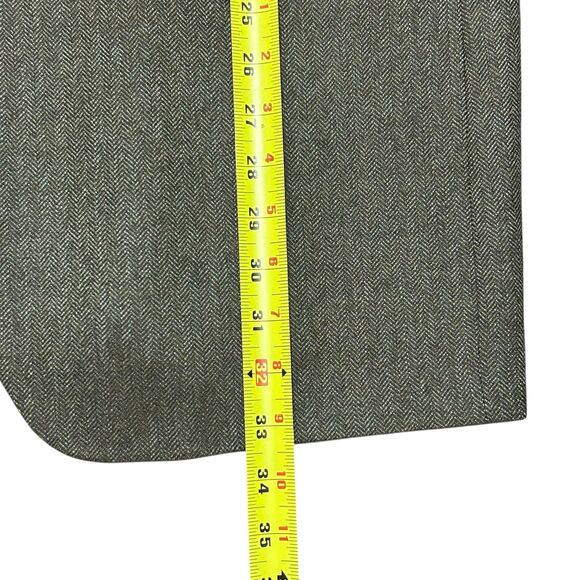 Lauren Ralph Lauren Men’s Wool Blazer Size 44L Elbow Patches Green Herringbone - Picture 9 of 15